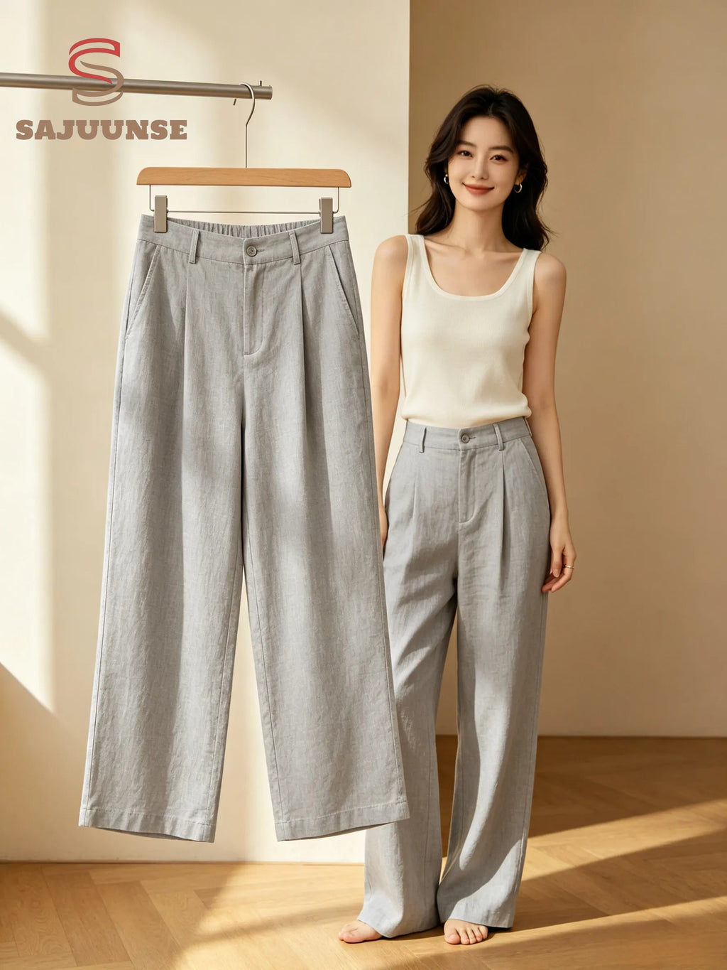 Casual Cotton Loose Plain Pants