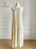 New Pleated Halter Dress