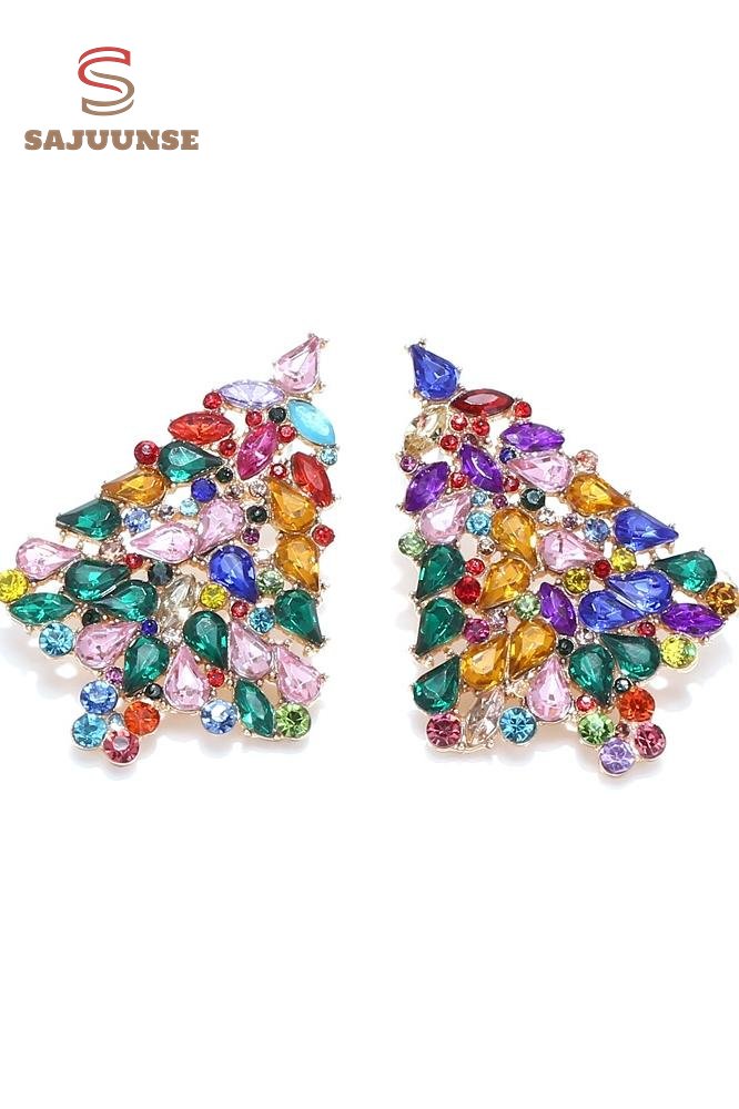 Diamante Christmas Tree Earrings