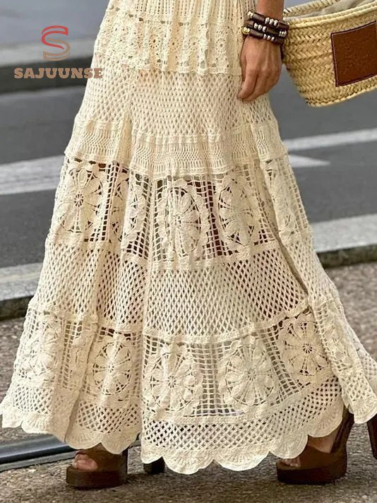 Yarn/Wool Yarn Casual Crocheted Skirt