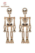 Rhinestone Skeleton Dangle Earrings