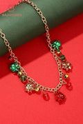 Christmas Jingle Bell Alloy Flower Necklace