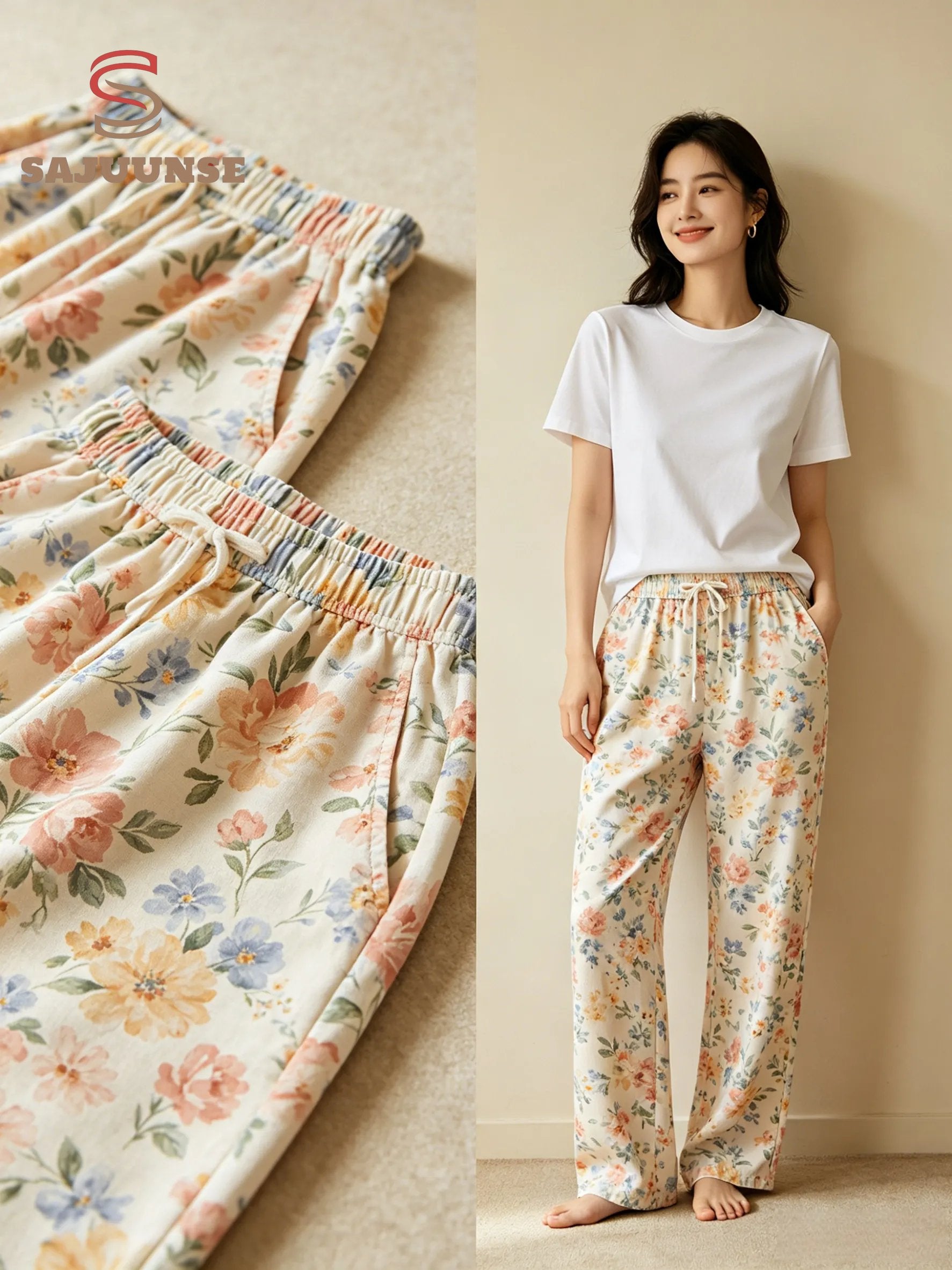 Casual Floral Pants