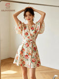 floral Belt Mini Dress