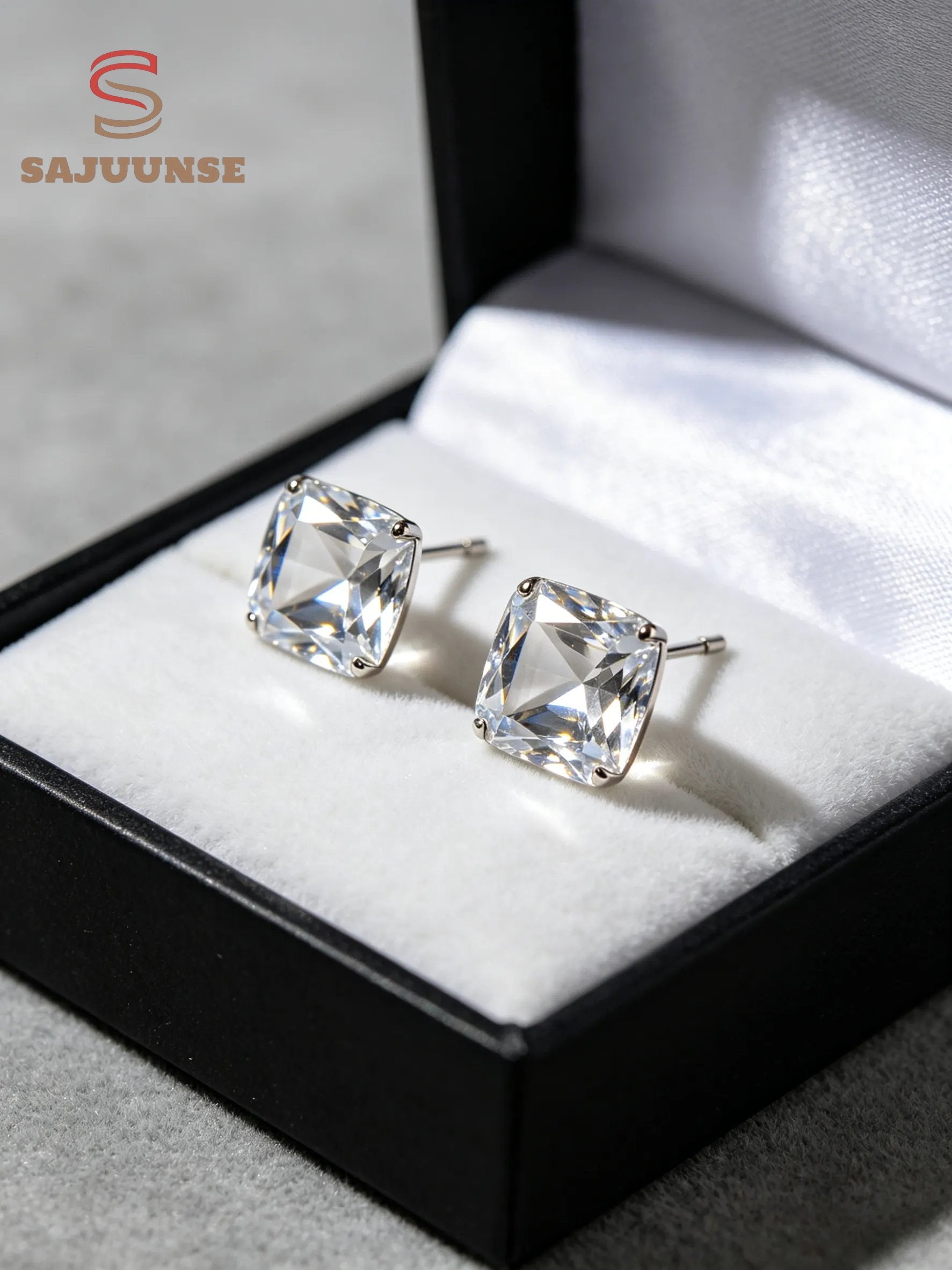 Crystal Square Stud Earrings