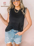 Leopard Print Round Neck Slim-fit Tank