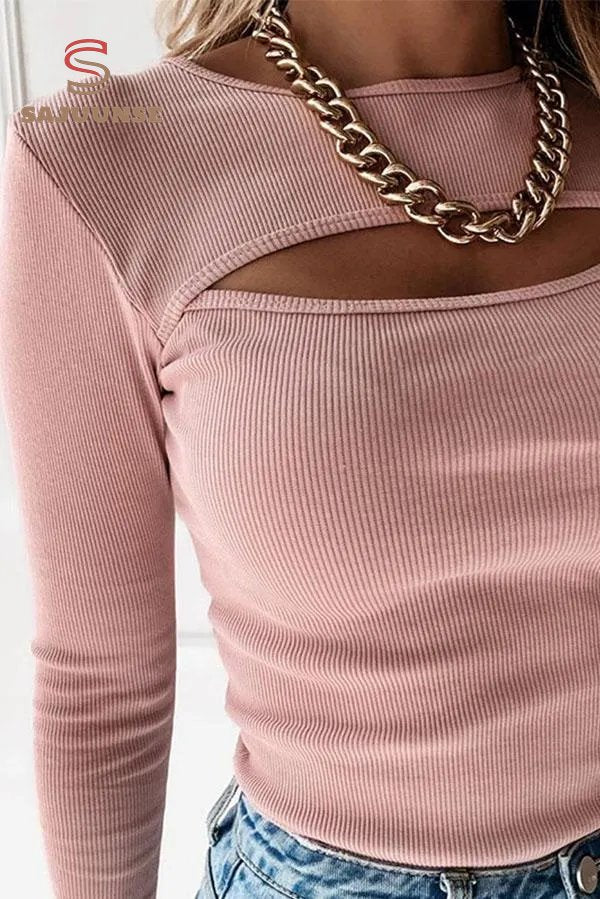 Long-sleeved Hollow Bottoming Shirt