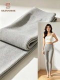 Plain Casual Fleece Knitted Leggings