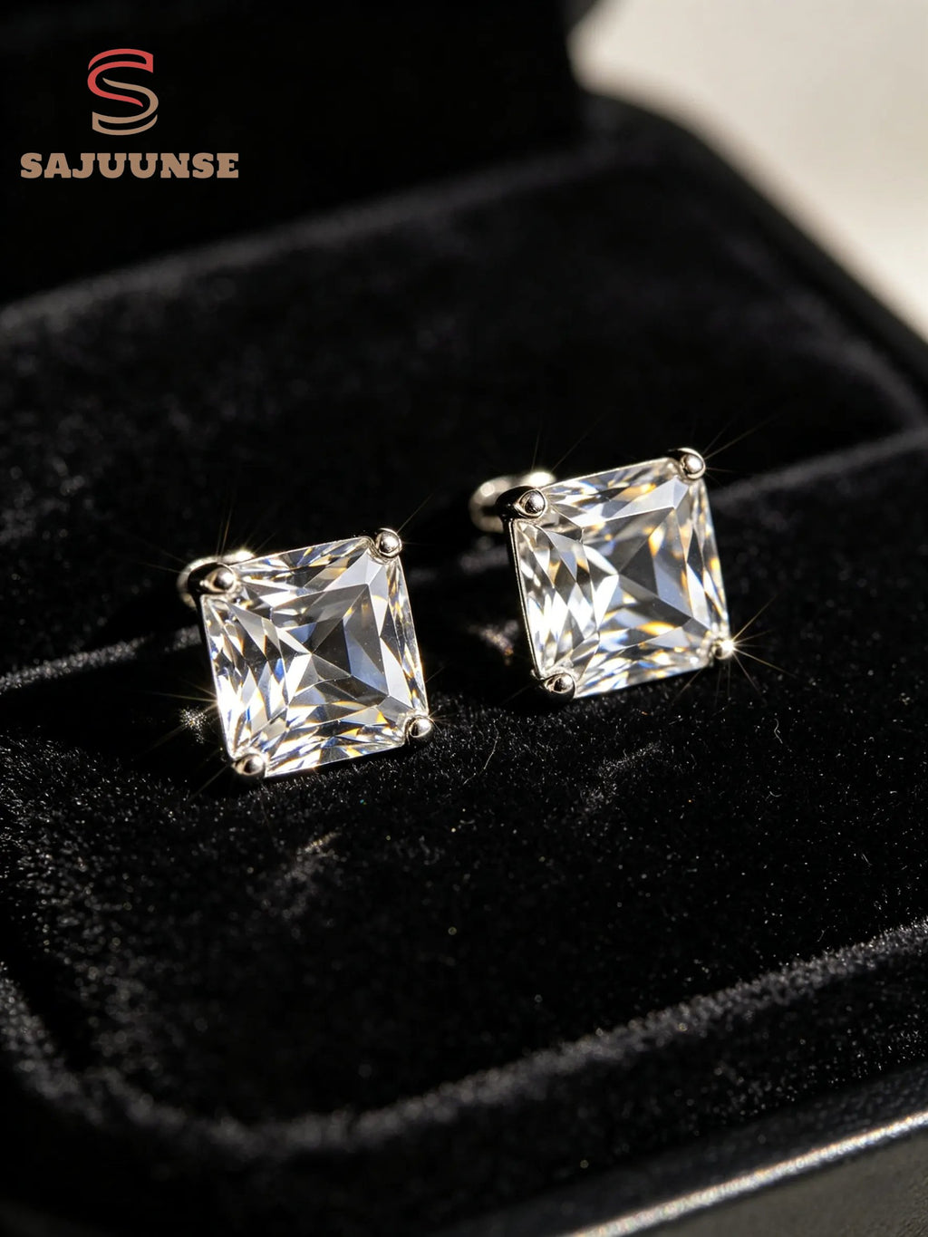 Crystal Square Stud Earrings