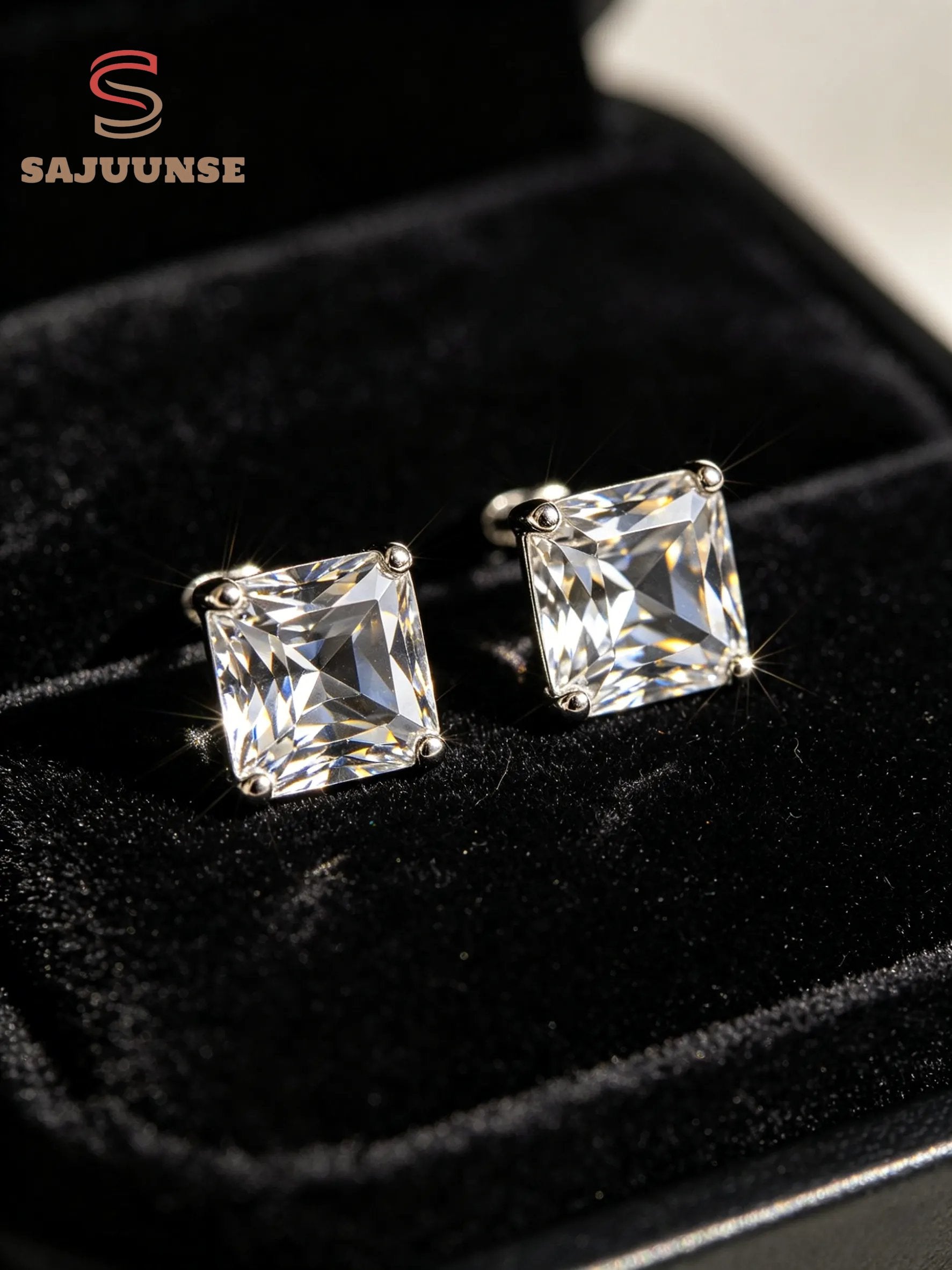 Crystal Square Stud Earrings