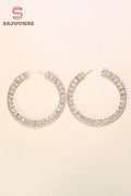 Exaggerated Rhinestones Hoop Earrings