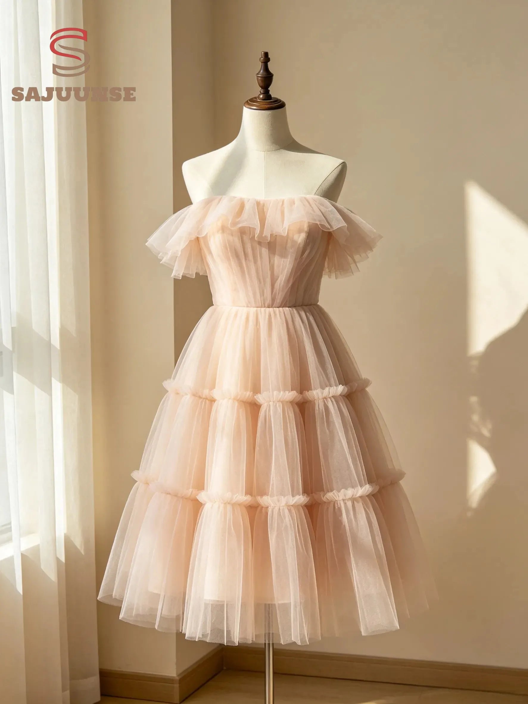 Off Shoulder Tulle Cake Dress